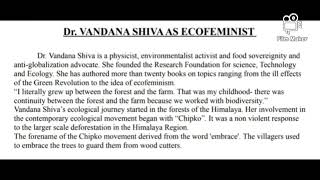 Ecofeminism  Vandana Shiva [upl. by Spearman]