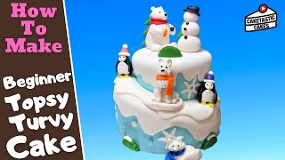 BEGINNER TAPERED and TOPSY TURVY Cake Decorating Tutorial How to Make Cake Decorations by Caketastic [upl. by Yeruoc]