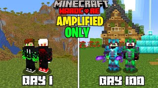 We Survived 100 Days In Amplified World In Minecraft Hardcore  Duo 100 Days [upl. by Anivid]