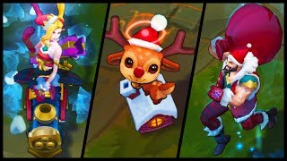 All New Skins Final Update Santa Draven Ambitious Elf Jinx Hextech KogMaw Snow Fawn Poppy [upl. by Nuahc]