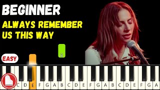 Always Remember Us This Way 💕 Lady Gaga 💕 EASY Piano Tutorial MIDI  Sheet Music [upl. by Lennor]