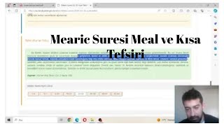 Mearic Suresi Meal ve KÄ±sa Tefsiri [upl. by Olegnaleahcim]