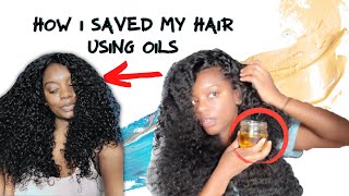 HOW I SAVED MY HAIR WITH HOT OIL TREATMENT FOR DRY FRIZZY DAMAGED HAIR DETAILED [upl. by Thorvald]