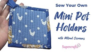 Mini Pot Holder with Mitred corners Sewing Tutorial [upl. by Ellatsyrc]