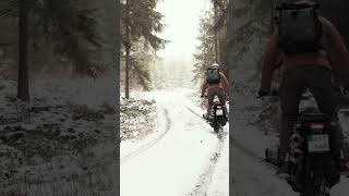 Riding A BMW motorcycle in the snow cinematic [upl. by Lessur]