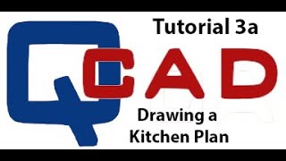 Qcad Tutorial 3A  drawing a Kitchen Plan [upl. by Refinne]