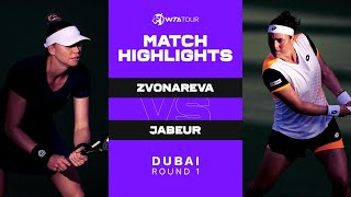 Vera Zvonareva vs Ons Jabeur  2022 Dubai Round 1  WTA Match Highlights [upl. by Ddat315]