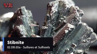 02DB05a  Stibnite  B69  Minéraux  V2 [upl. by Coltson]