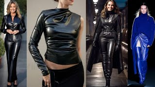 latest trending latex outfits leather dresses leather ladies dress fashion latex lady fashion idea [upl. by Kayle373]