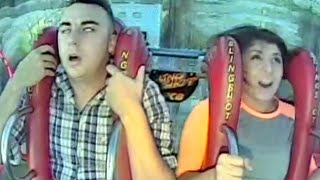 Guy Continuously Passes Out on Sling shot Ride [upl. by Retepnhoj899]