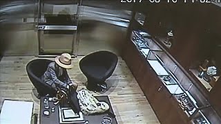 Jewelry store owner locks accused thief in vault [upl. by Ahselet]