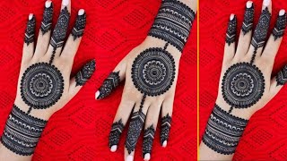 Easy Gol Tikki Mehndi Design For Beginners  Bridal Arabic Flower Mehndi Design  Simple Mehndi [upl. by Ggerc]