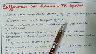 Differences between Raman amp IR spectra [upl. by Sorensen]