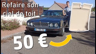 Refaire le ciel de toit décollé dune voiture  Jaguar EP3 [upl. by Ajuna]