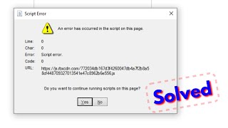 Fix script error an error has occurred in the script on this page windows 1087 [upl. by Betthezul801]