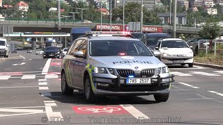 Prague Police cruiser responding  Praha Policie ČR Škoda Octavia CZ  2952023 [upl. by Olympias]