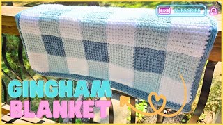 EASY Tunisian Crochet Gingham Blanket [upl. by Asserrac]