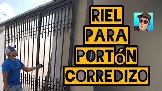 Instalación de riel portón corredizo anclaje y soldadura [upl. by Serrell]