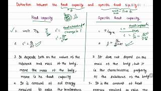 7 Distinction between the heat capacity and specific heat capacity [upl. by Annairb]