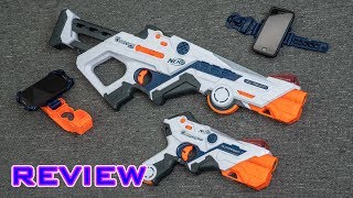 REVIEW Nerf Laser Ops Pro Deltaburst amp Alphapoint  LASER TAG by NERF [upl. by Guinna]