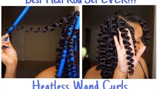 Natural Hair Flexi Rod Set l Heatless Wand Curls [upl. by Razal]