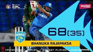 Bhanuka Rajapaksa MASTERFUL Half Century  CPL 2024 [upl. by Neetsirk]