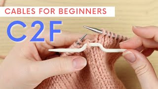 How to Cable 2 Front C2F  Knit a 2 Stitch Left Leaning Cable with a Cable Needle [upl. by Harbard]