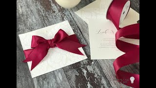 Make Your Own Wedding Invitations  DIY Wedding Invitations with Bow [upl. by Aicenod74]