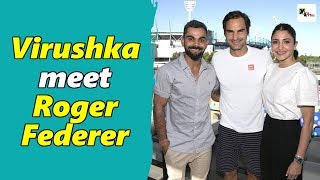 Watch Virat Kohli Anushka Sharma spend time with legendary Roger Federer at the Australian Open [upl. by Ayeka431]