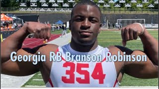 17 Year 5 Star RB Branson Robinson Signs With Georgia Squats 615 Pound [upl. by Zerat]