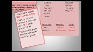 PAST SIMPLE TENSE –PROSTO PROSLO VREME GLAGOL TO BEWASWERE [upl. by Ishii]