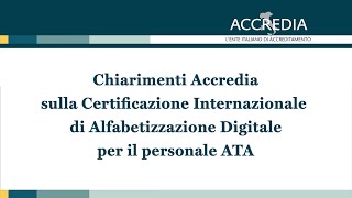 Chiarimenti sulla Certificazione Internazionale di Alfabetizzazione Digitale per il personale ATA [upl. by Akenot]