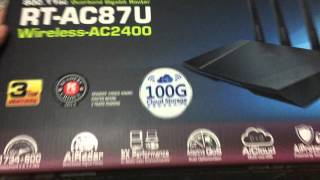 Asus AC2400 RTAC87U Dualband Wireless Gigabit Router Unboxing [upl. by Sekoorb967]