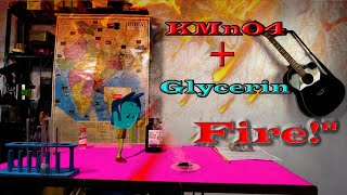 “Amazing Chemistry Experiment KMnO4  Glycerin  Fire” [upl. by Claudius]