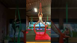 Aerial Silks  Fundamentals  Leg Roll Up to Crossback Straddle to Sideways Middle [upl. by Ylime]