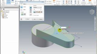 Inventor 2011  Extruded Feature Base Cut Join [upl. by Aibos]