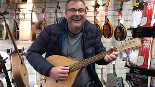 Tim Edey with his brand new Ashbury Rathlin Octave Mandola at Hobgoblin Music Canterbury [upl. by Rosati]