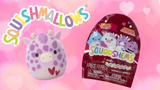 Opening Series 5 Mystery Squishmallow Valentines Squooshems Packs💖🐮💌 [upl. by Mellisent96]