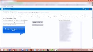 Cómo BLOQUEAR USUARIOS  DOMINIOS de internet en nuestra CUENTA de HOTMAIL [upl. by Nolahs]