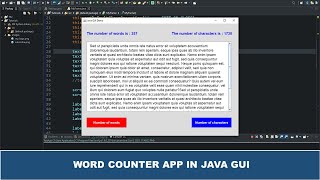 Java GUI Tutorial 39  Word Counter App In Java GUI Using JTextArea Class JScrollPane And linewrap [upl. by Thedric785]