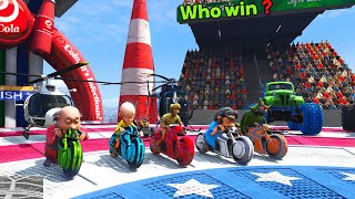 Motu Patlu Oggy Chingam Impossible Bike Ramp Challenge  Oggy and Jack bike race [upl. by Romonda]