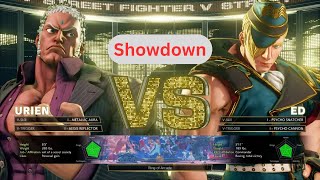 Street Fighter V Showdown Urien Faces Ed Hard Difficulty [upl. by Nomzzaj627]