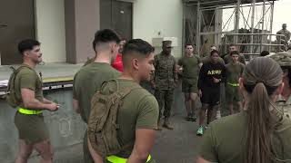 US communications battalion Marines participate in the Army Combat Fitness Test [upl. by Arat]