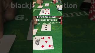 Soft 16 double down true count blackjack deviation in casino [upl. by Reiko]