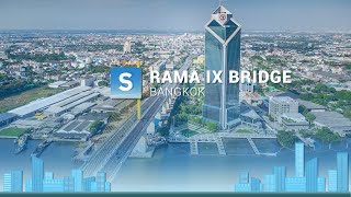 Bangkok Rama IX Bridge Aerial 4K Drone View [upl. by Emmaline]