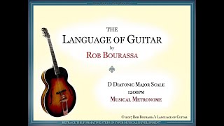 D Diatonic Major Scale Rob Bourassas Language of Guitar Musical Metronome 120 BPM [upl. by Eniamat877]