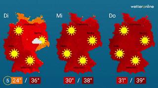 Wetter  Auf Gewitter folgt große Hitzewelle 20072019 [upl. by Cassey]