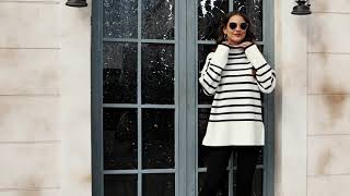 Womens Long Sleeve Striped Sweater [upl. by Suoicerp]