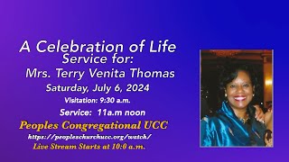 Celebration of Life for Terry Venita Thompson Thomas [upl. by Aratas]