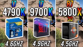 Intel i7 4790K OC vs Intel i7 9700k vs Ryzen 7 5800X3D [upl. by Sille]